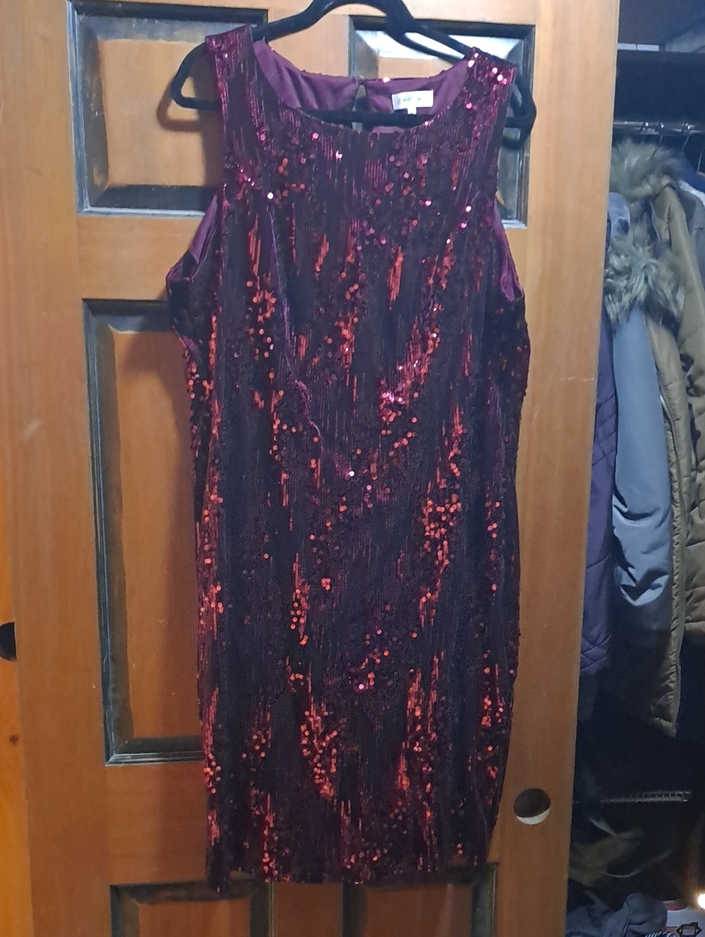 Emerald Sundae Burgundy Sequin Mini Dress